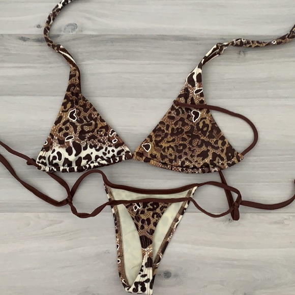 Animal Print Swimming Suit Thong - Picture 2 of 3